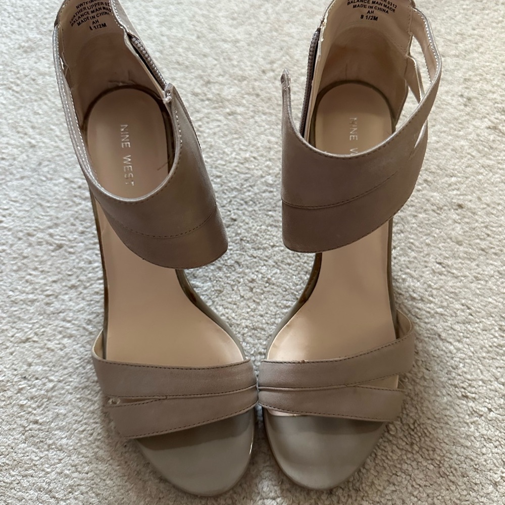 Nine West Women's Beige Strappy Heels